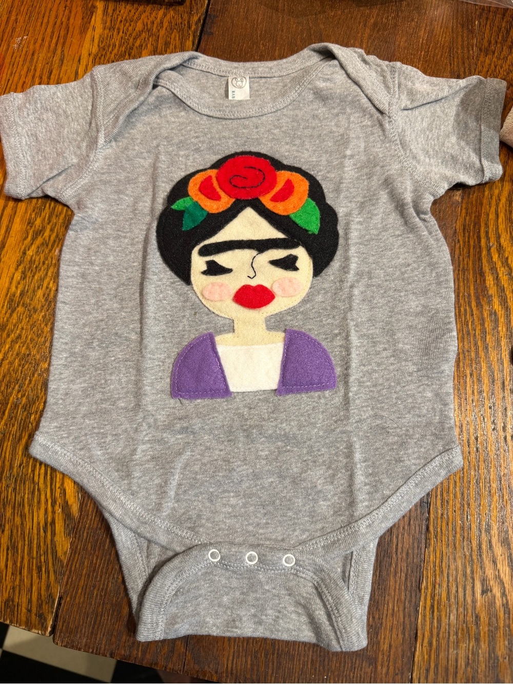 NWOT Boutique Hand Sewn Applique Frida Bodysuit - 18 mos